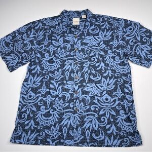 Aloha Shirt Tribal Caribbean Hawaiian  Blue Tribal Retro Beach Vacation Golf